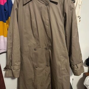 GALLO Vintage Thermo Insulated Classic Tan Brown Trench Coat Size 16